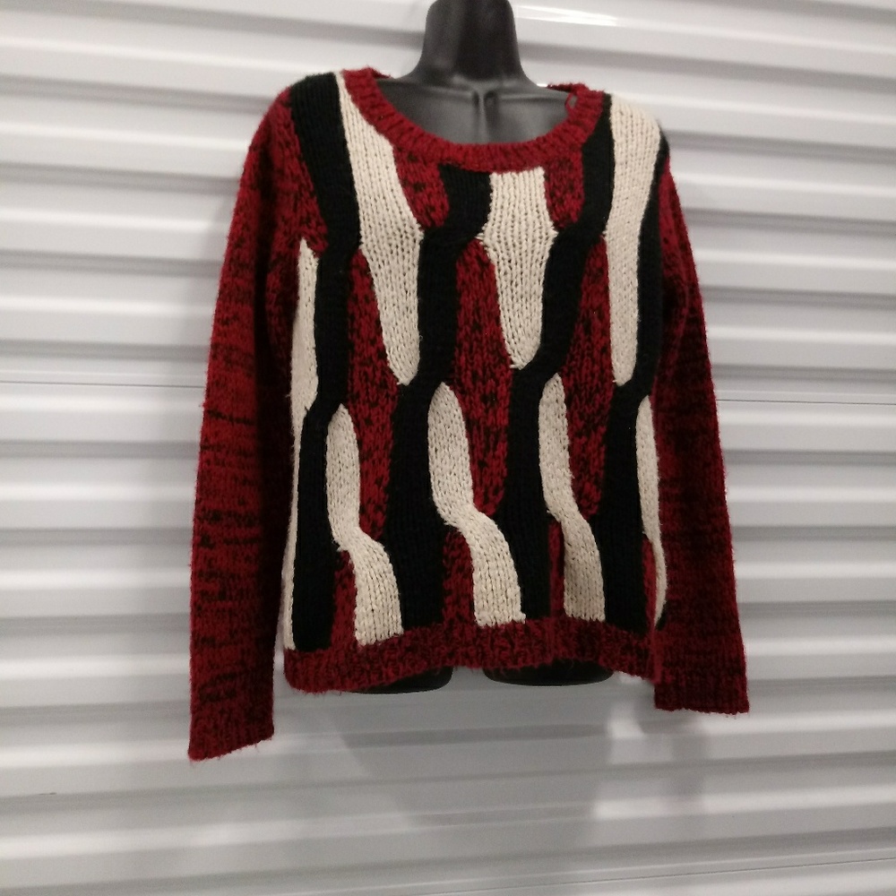 Sparkle & Fade Scoop Neck Chunky Sweater Small